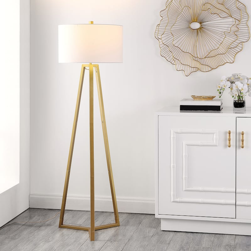 SAFAVIEH Lighting Darlene 64-inch Floor Lamp - 19" W x 19" D x 64" H - Gold - 19Wx19Dx64H