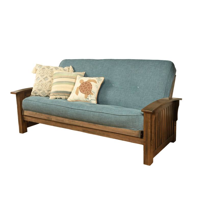 Somette Washington Full-size Futon Frame Includes Mattress - Linen Aqua