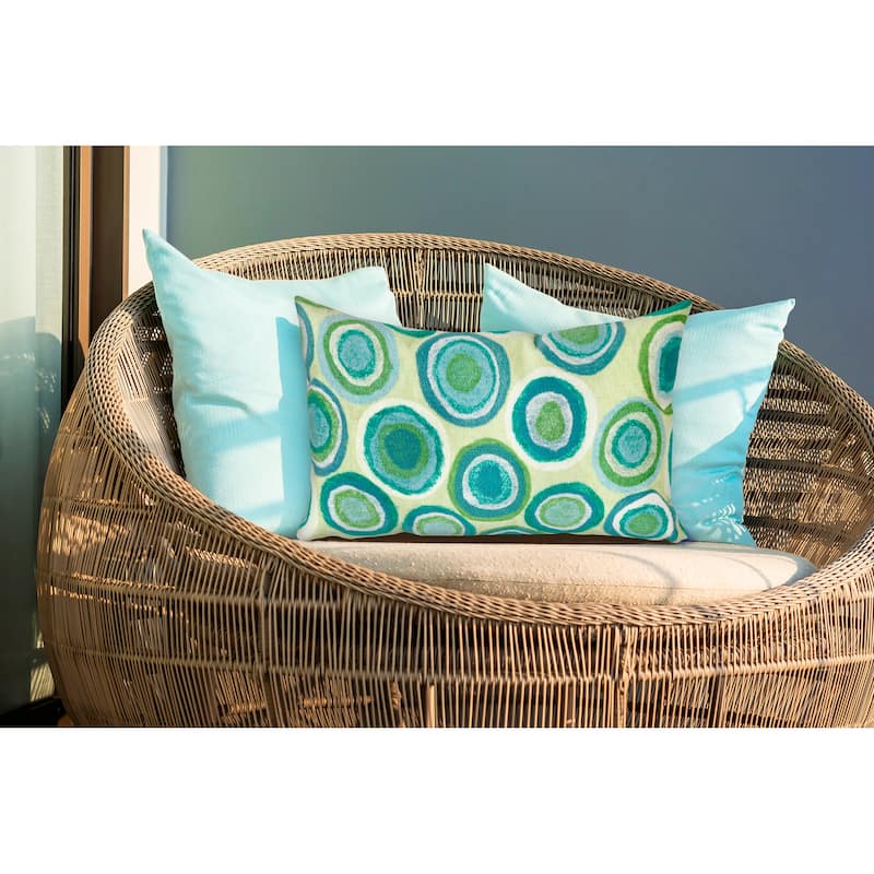 Liora Manne Visions II Puddle Dot Indoor/Outdoor Pillow Spa 12"X20" - Accent - 12" x 20" - Polyester - Green