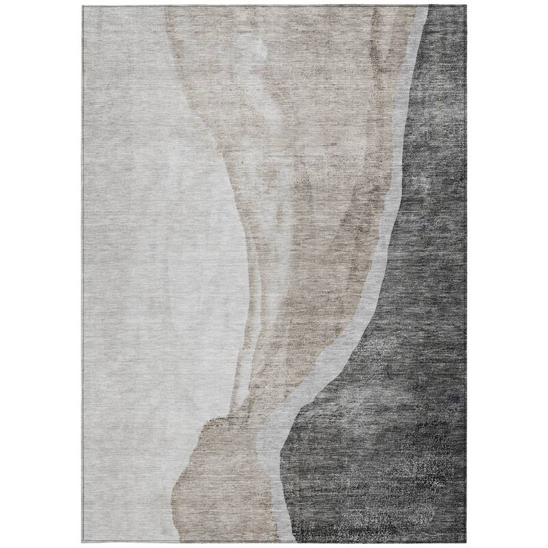HomeRoots Abstract Transitional Rectangle Outdoor Rug