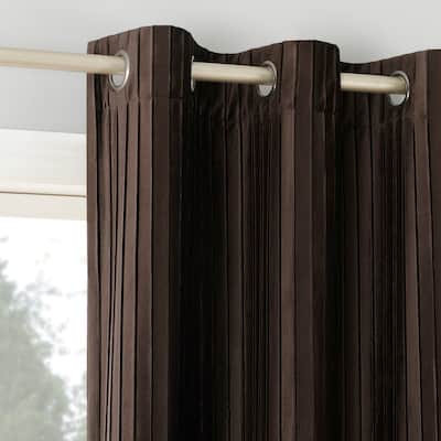Sun Zero Cascade Pleated Velvet Blackout Grommet Curtain Panel, Single Panel
