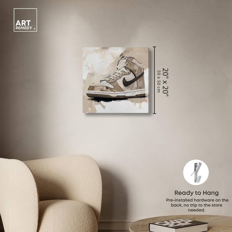 Light Tans Sneaker Canvas by Art Remedy, Gallery Wrapped