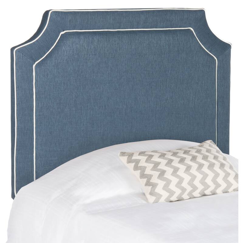 SAFAVIEH Carina Denim Blue/ White Piping Upholstered Headboard (Twin)