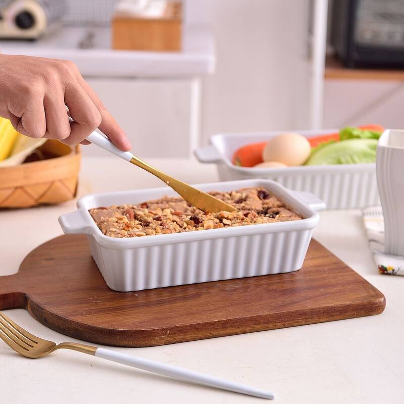 MALACASA Series Bake.Bake, Rectangle Porcelain Bakeware Set
