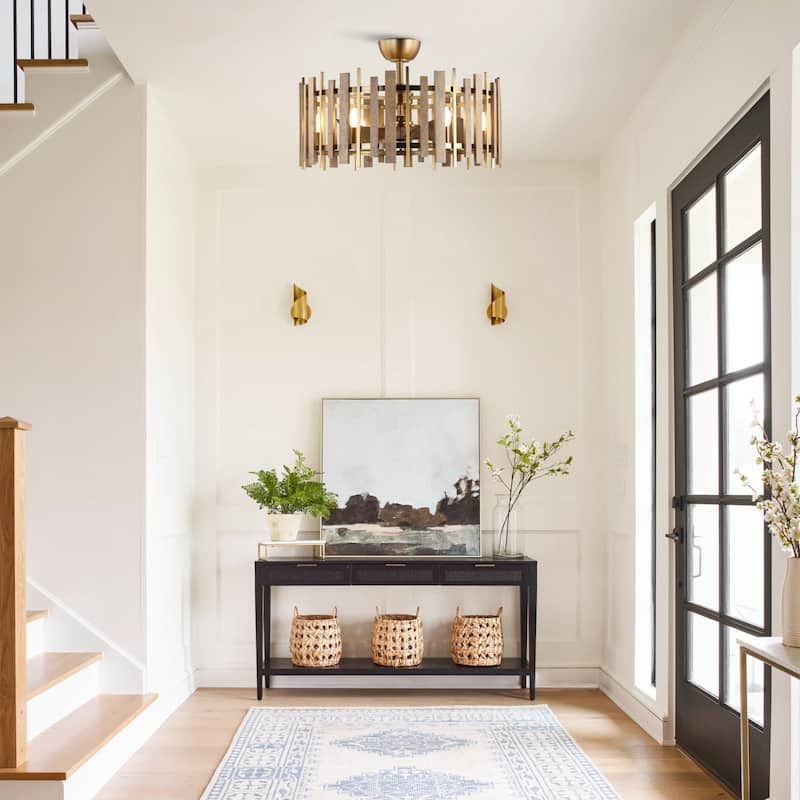 Ceiling Fan 31" Perimost 3-Blade Downrod Mount Gold LED