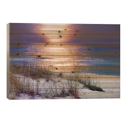 Pensacola Moonrise Print On Wood by Mike Jones - Multi-Color