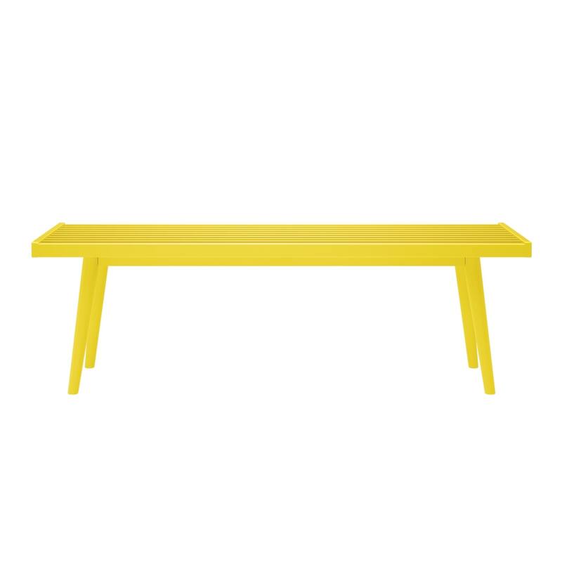 Plank and Beam Mid Century Double Wood Entryway Bench