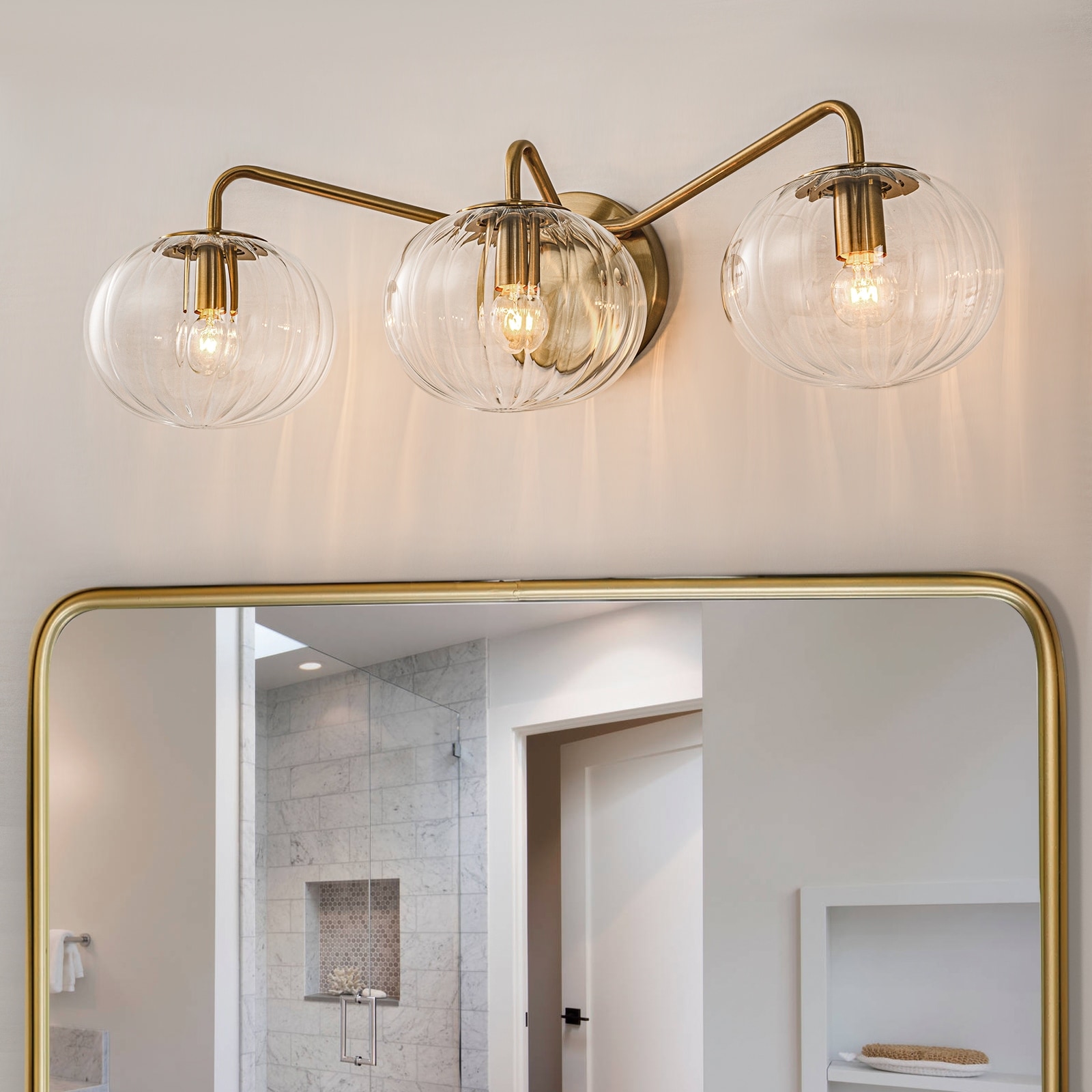 23 in. Modern Bathroom Vanity Light Glass Wall Sconce