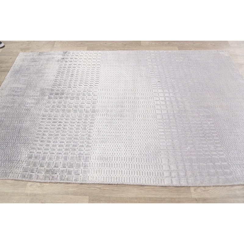 Geometric Modern Moroccan Oriental Area Rug Wool Hand-knotted Carpet - 4'7" x 7'5"