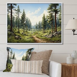 Designart "Pine Tree Whispering Pines II" Tree Pine Framed Canvas Wall ...