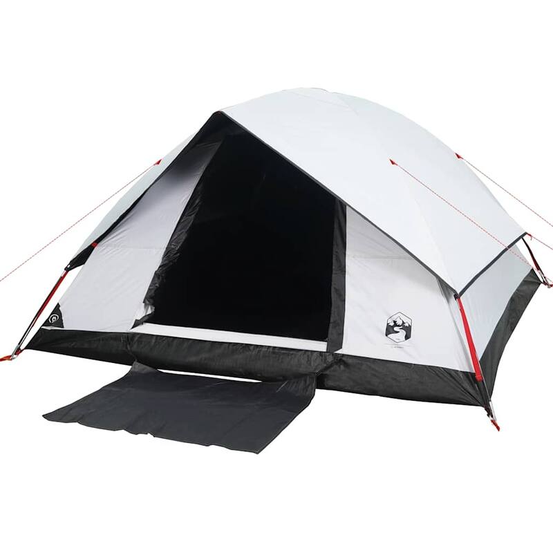 vidaXL Family Tent Dome 6-Person White Blackout Fabric Waterproof - 120.1 x 120.1 x 72.0"