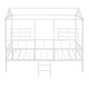 preview thumbnail 12 of 13, White Twin Size Metal House Bed Frame with Slatted Support