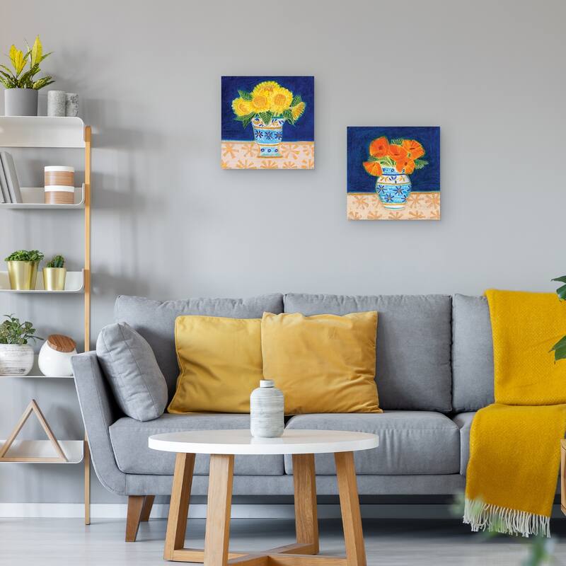 Mexican Poppies & Mexican Sunflowers by Maret Hensick Canvas Art Prints