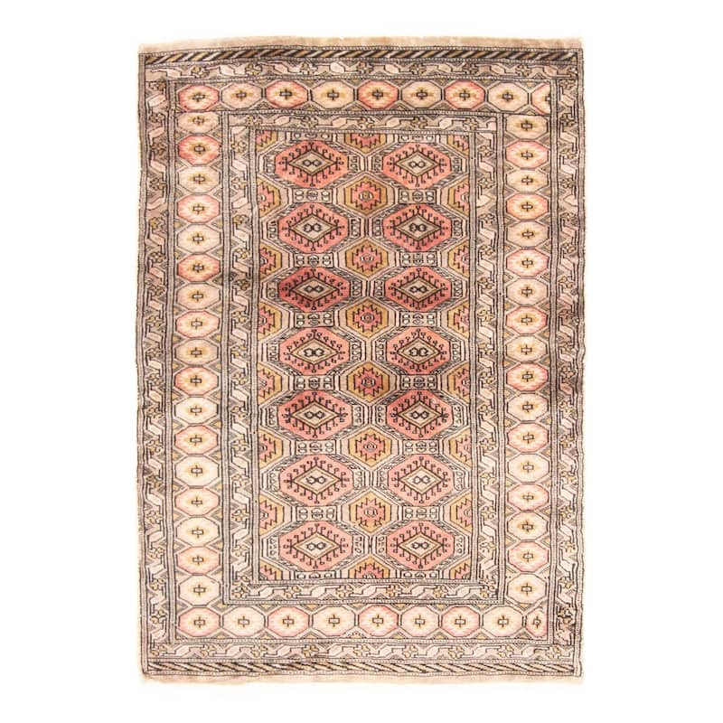 ECARPETGALLERY Hand-knotted Finest Peshawar Bokhara Khaki Wool Rug - 2'7 x 3'7