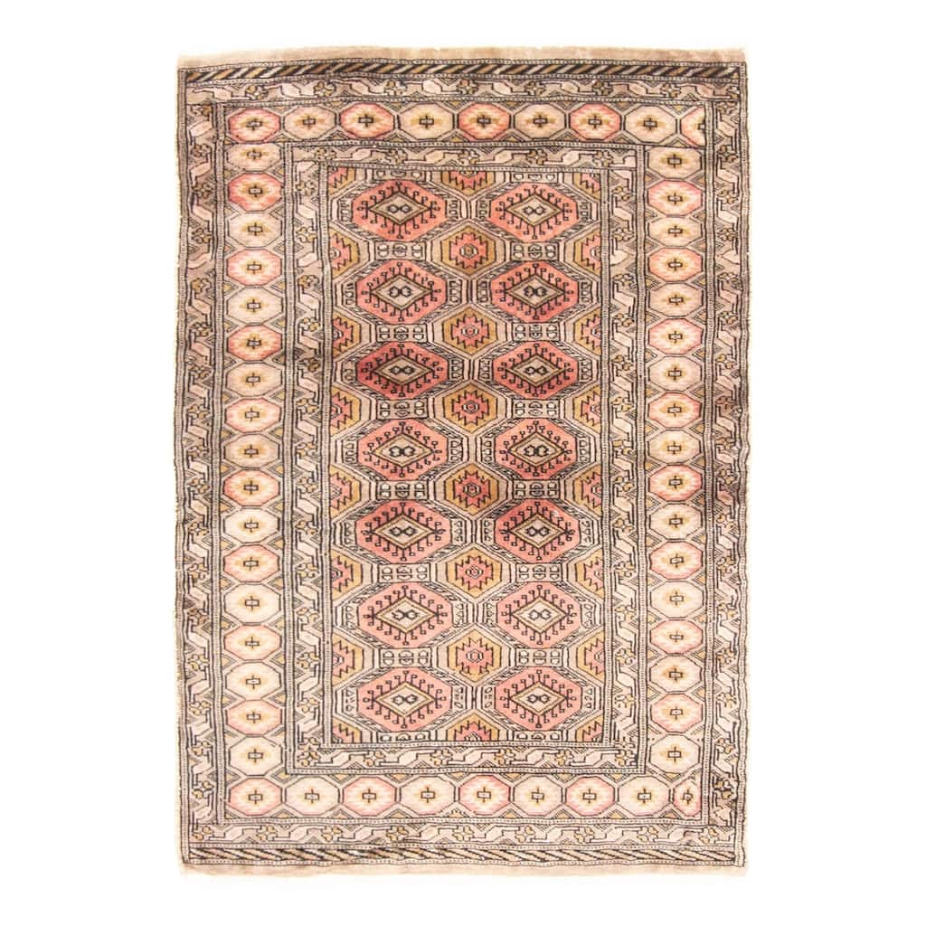 ECARPETGALLERY Hand-knotted Finest Peshawar Bokhara Khaki Wool Rug - 2'7 x 3'7