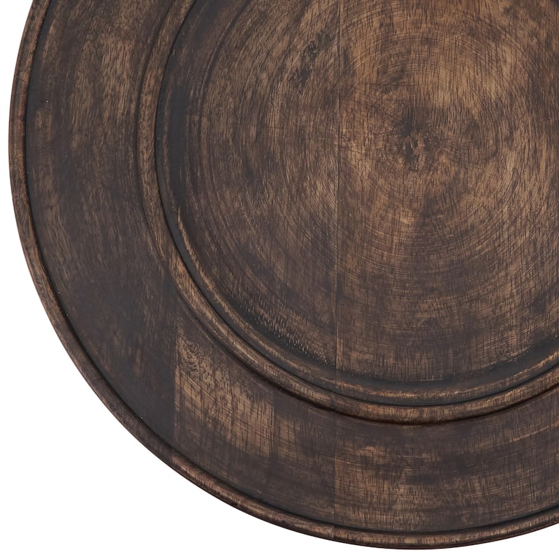 Charger Plates With Dark Wooden Design (Set of 4)