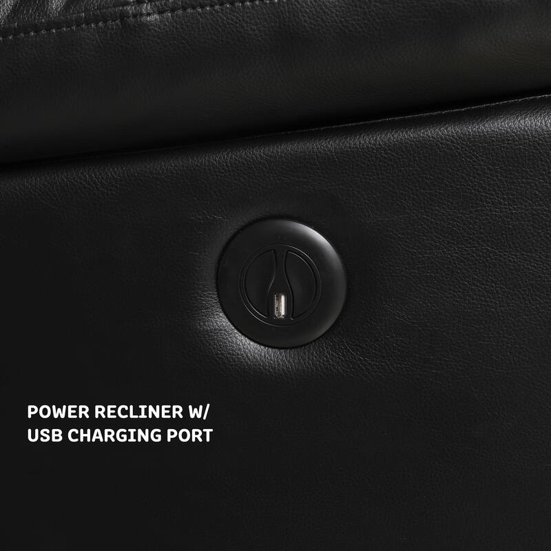 Contemporary Living Room Faux Leather Upholstered Sofa