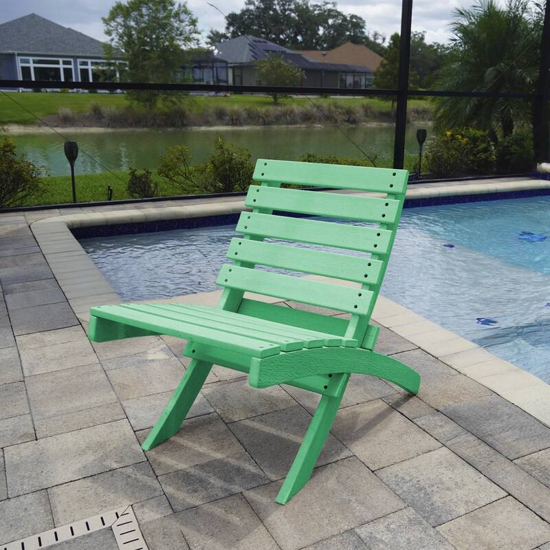 Grandcourt Fully Assembed All-Weather HDPE Outdoor Folding Patio Chair - Green