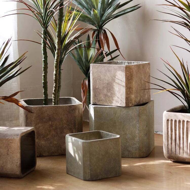 RusticReach StoneGrain Square Planter