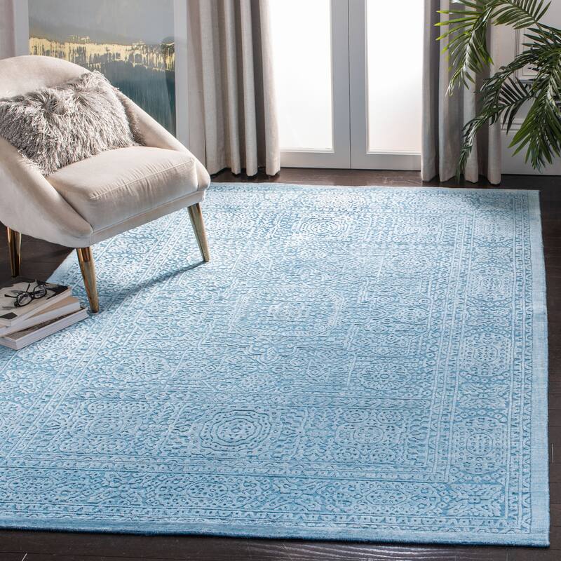 SAFAVIEH Handmade Mirage Vedia Modern Abstract Viscose Rug - 6' x 9' - Turquoise