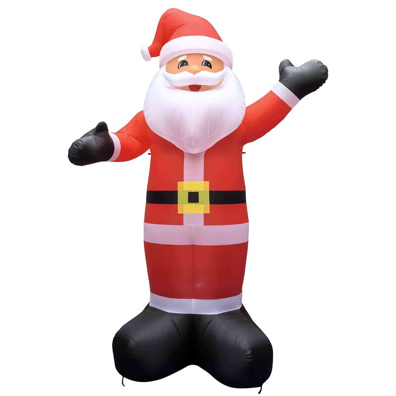 Lighted Inflatable Santa Claus Outdoor Commercial Christmas Decoration - 20' - Red