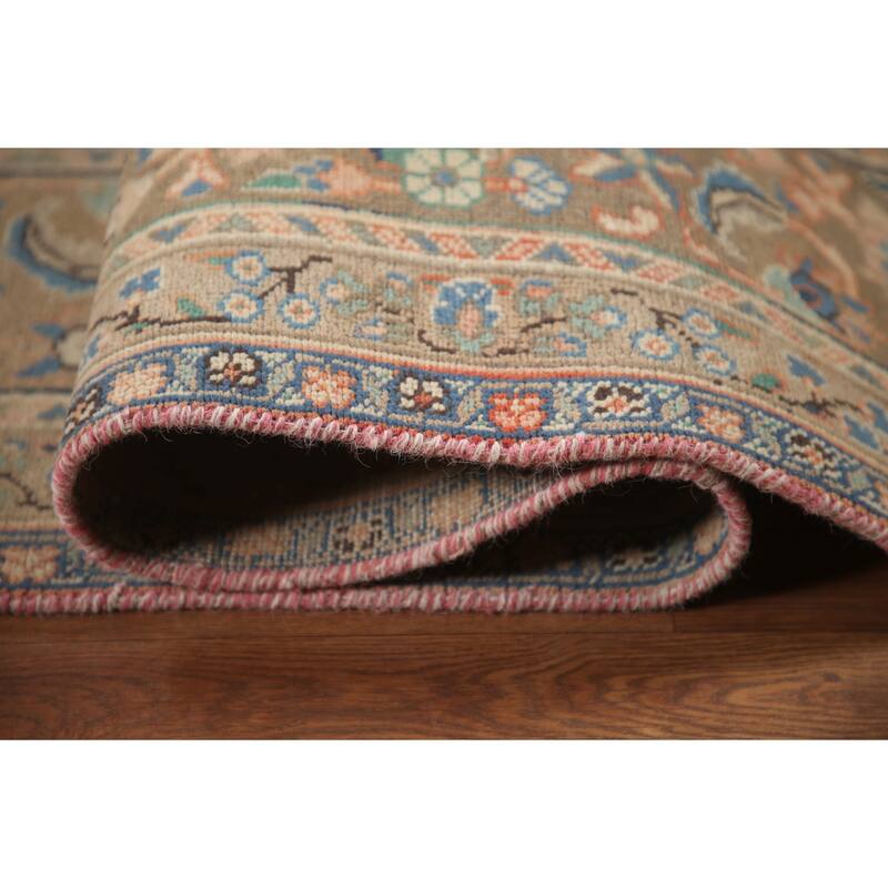 Hand Knotted Oriental 100% Wool Carpet Traditional Floral Oranges & Rust Mashad Area Rug - 12' 5'' X 9' 11''