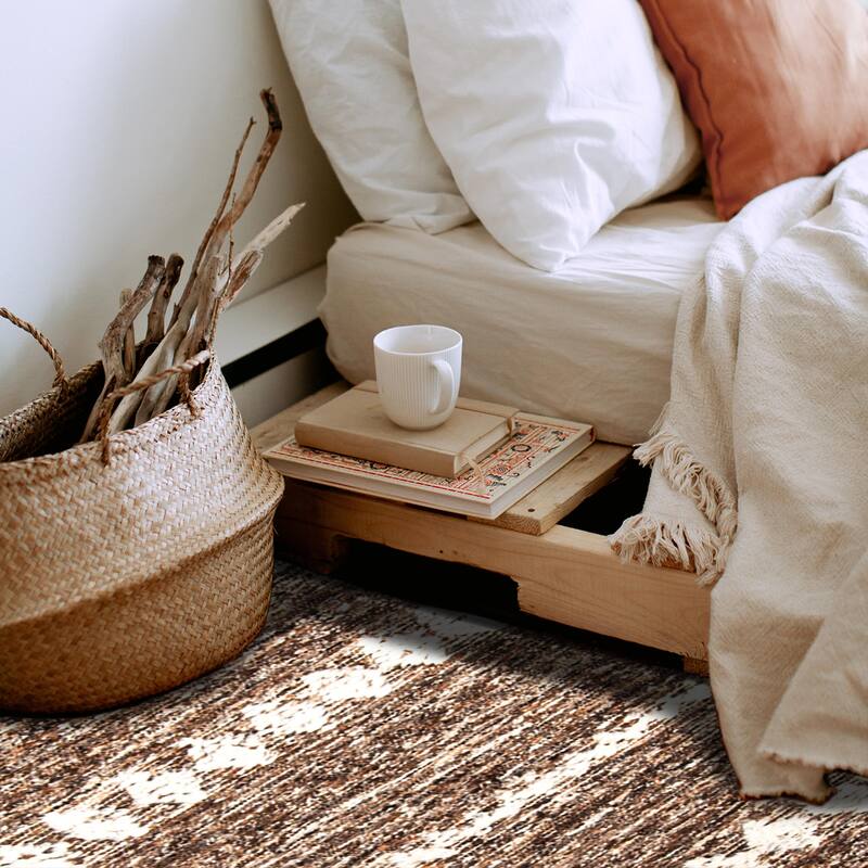 ECARPETGALLERY Braid weave Sienna Brown Wool Rug - 5'5 x 8'0