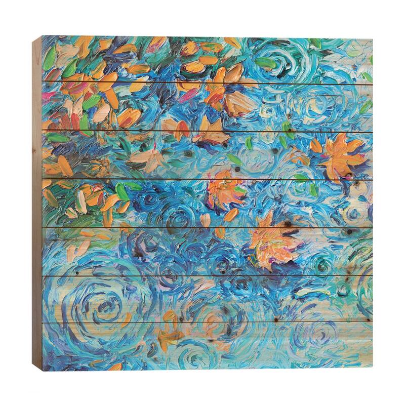 BM 009 Print On Wood by Iris Scott Abstracts - Multi-Color - 26x26x1.5