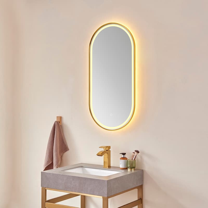 18'' Oval LED Lighted Accent Bathroom/Vanity Wall Mirror - 18