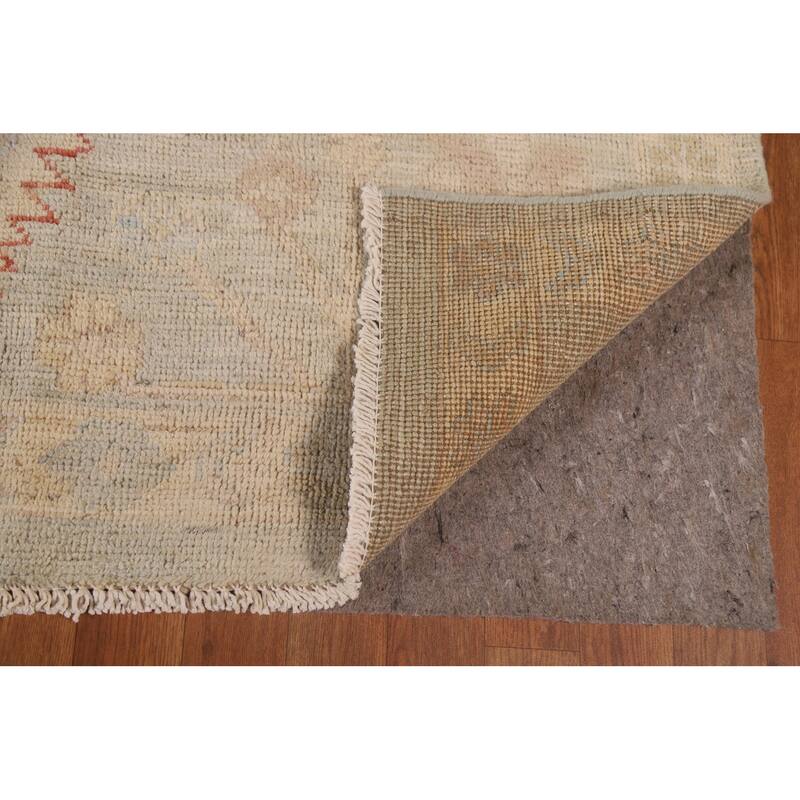 Vegetable Dye Oushak Turkish Area Rug Handmade Wool Oriental Carpet - 8'11"x 12'10"