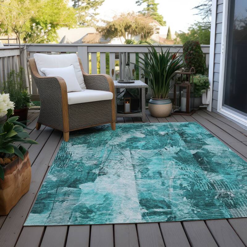 Machine Washable Indoor/ Outdoor Foilage Chantille Rug
