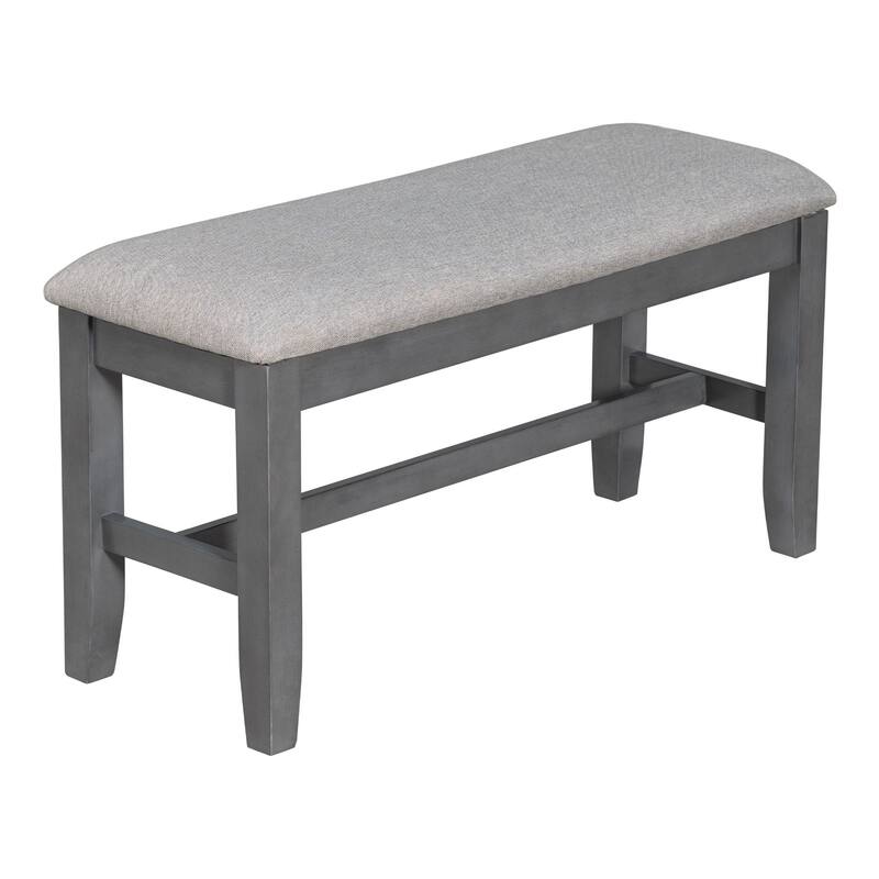 Gray 6-Piece Wooden Dining Table Set with Foldable Table & 4 Chairs