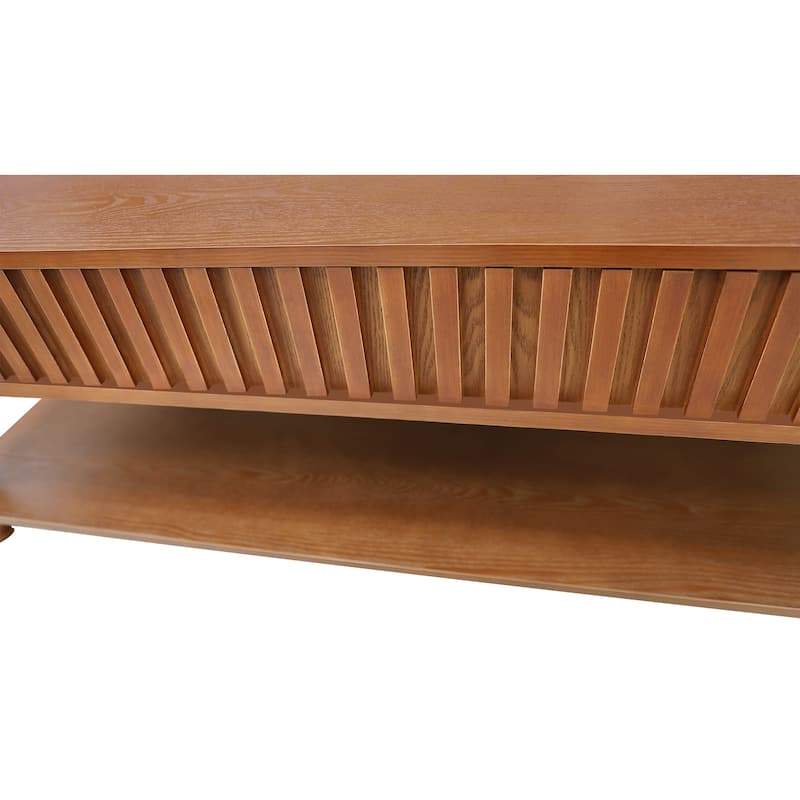 47.24" Lift Top Coffee Table with Storage - Solid Wood Modern Desk with Fluted Columns for Small Living Room
