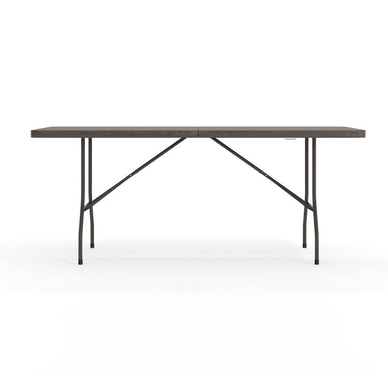 30"W x 72"L Bi-Fold Plastic Banquet and Event Folding Table with Carrying Handle - 72"D x 30"W x 29"H