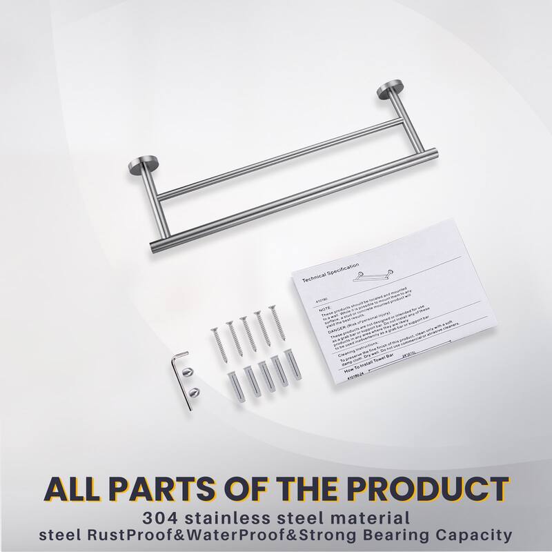 WOWOW Wall Mounted Stainless Steel Double Towel Bar