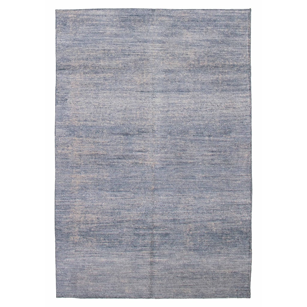 ECARPETGALLERY Hand-knotted Loreto Blue Silk Rug - 9'7 x 14'6