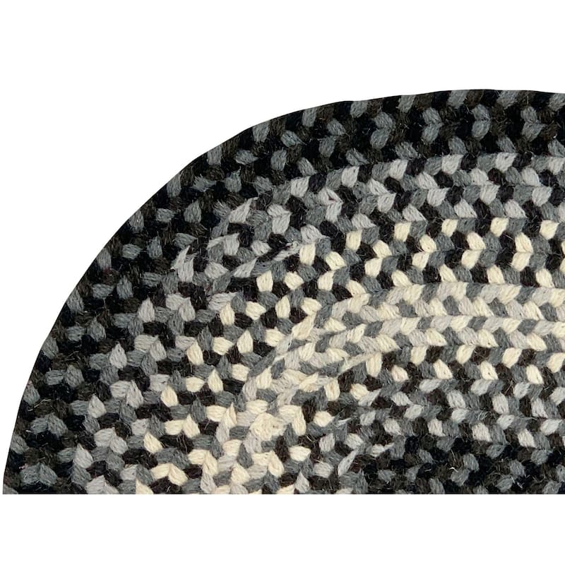 Better Trends Woodbridge Braid 100% Wool Stain Resistant, Double Sided Reversible Oval Indoor Area Utility Rug