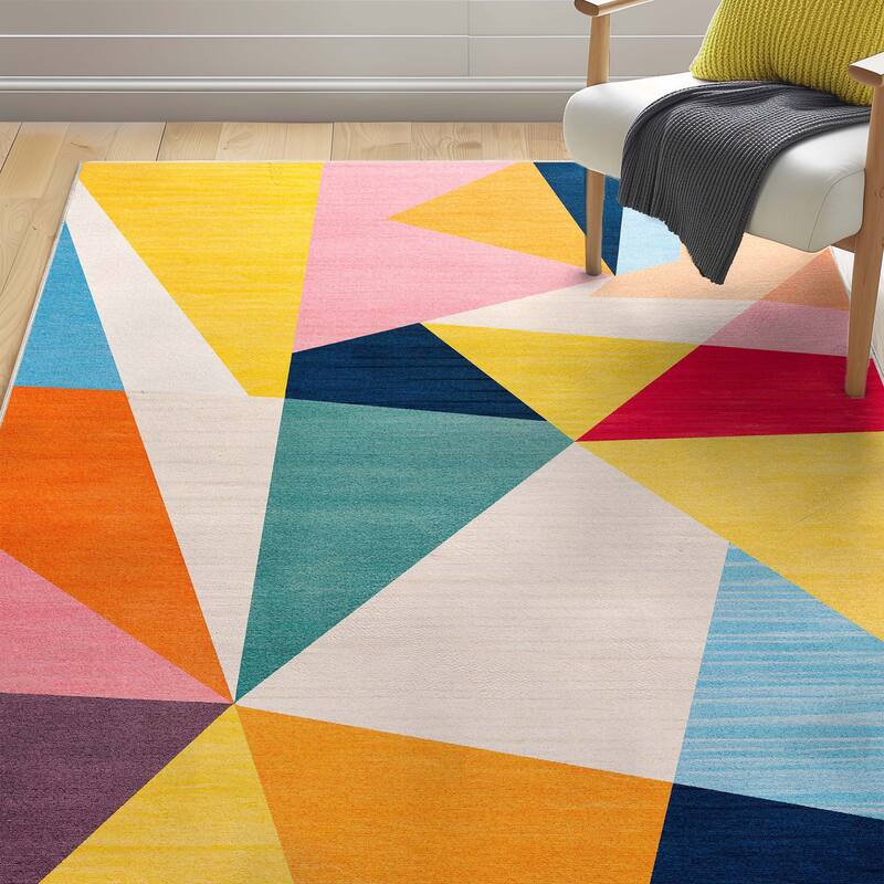 Well Woven Crayola Bright Modern Dining Bedroom Playroom Low-Pile Rug