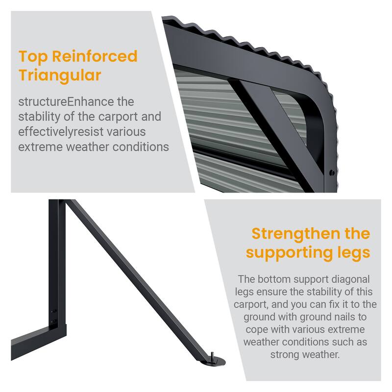 GDF Studio - Ironhaven Industrial 12 x 20 FT Metal Carport