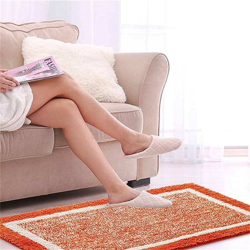 Bath mats for Bathroom Non Slip - A-orange Rust - 32" x 20"
