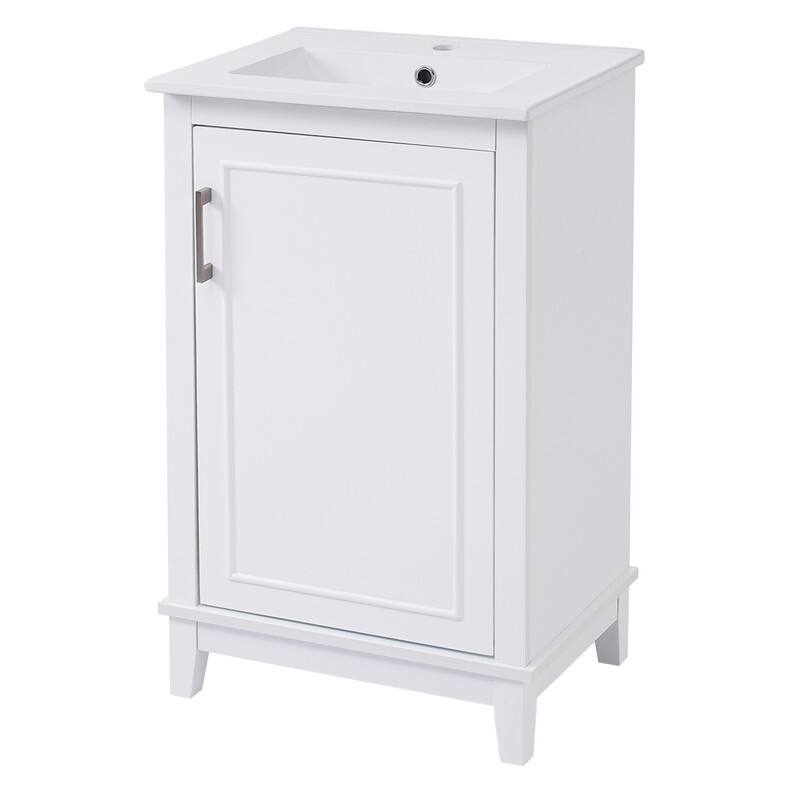 20 Inch Modern Small Bathroom Vanity Cabinet with Ceramic Basin