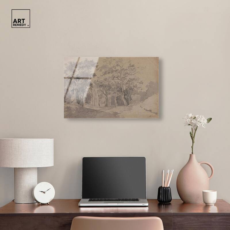 Grove with Road and Haycart Acrylic by Art Remedy, Ready to Hang