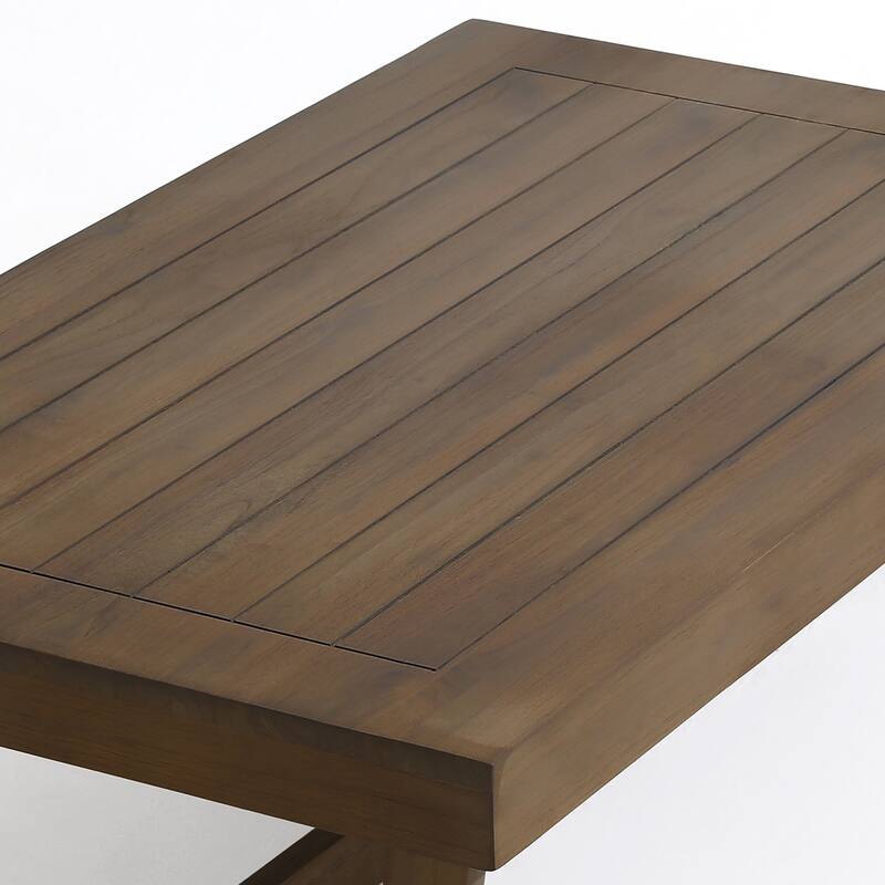 Outdoor Patio Solid Wood Chairs Loveseat Table Chat Set with Cushion