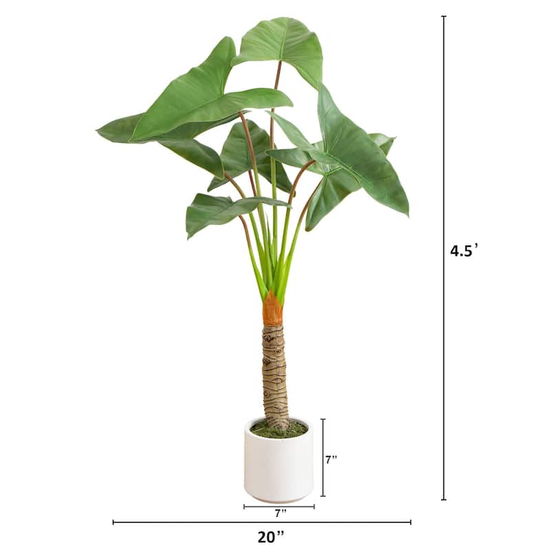 Philodendron Artificial Plant with Planter - 4.5'