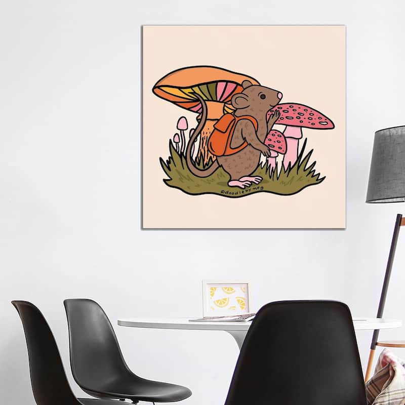 iCanvas "Rat With Backpack" by Doodle By Meg Canvas Print - 37x37x1.5