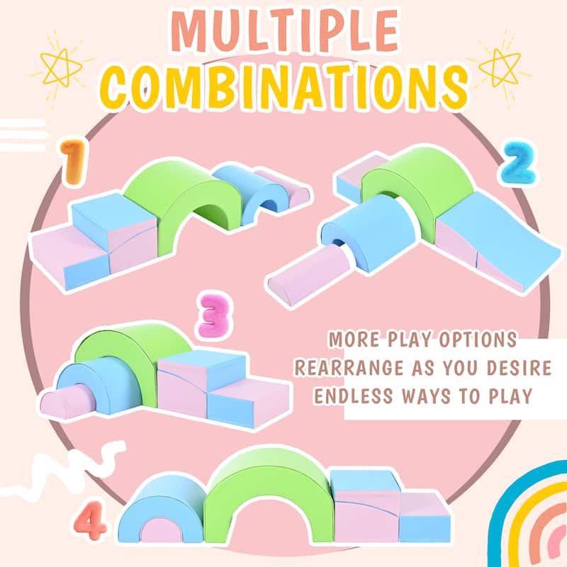 5-Piece Kids Climbing Toys for Toddlers, Foam Climbing Blocks for Babies, Kids Crawling & Climbing Indoor Active Play Structure
