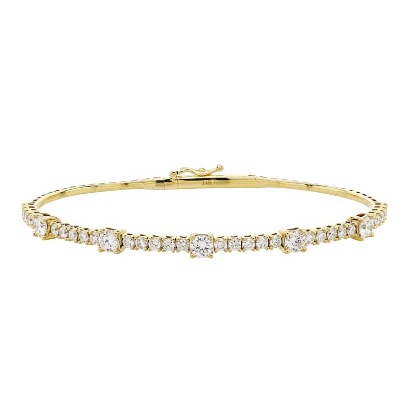Kabella Alternating Lab Grown Diamond Flexible Bangle (1.92 cts)