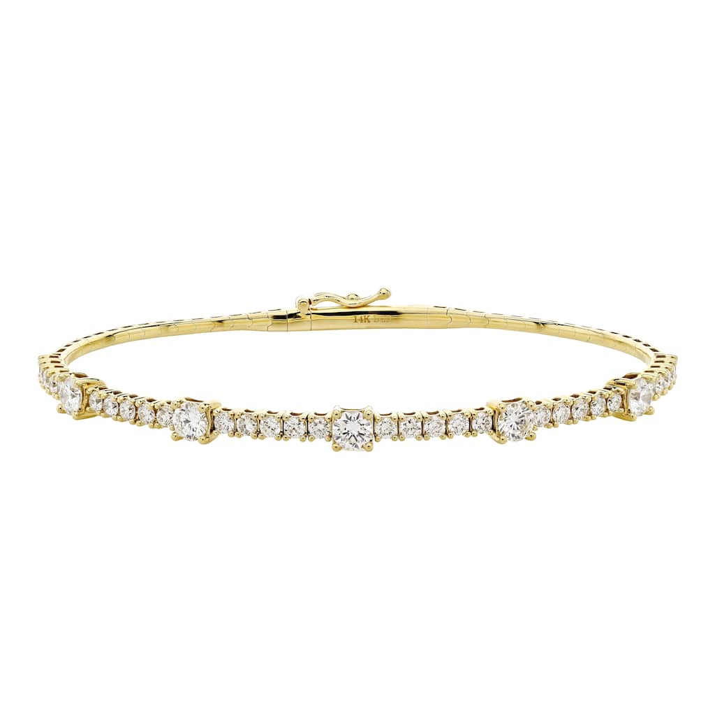 Kabella Alternating Lab Grown Diamond Flexible Bangle (1.92 cts)