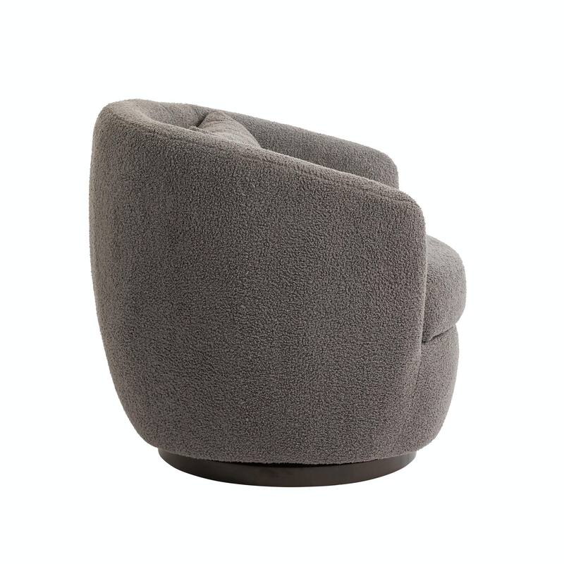 Modern Swivel Barrel Armchair with Storage