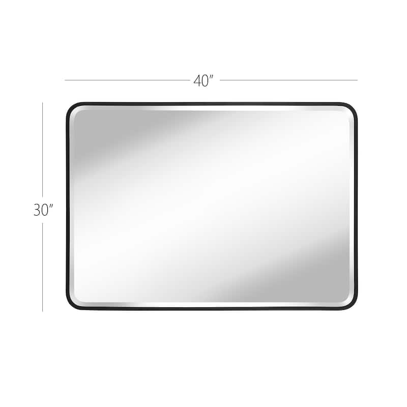 Aluminum Frame Beveled Glass Bathroom Wall Mirror with Round Corner